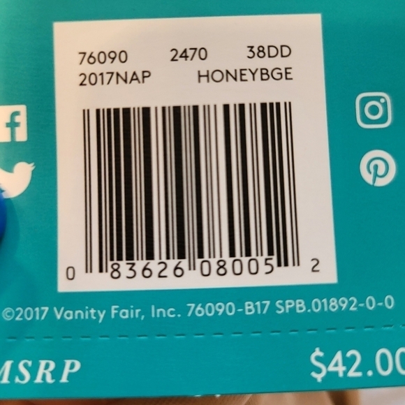 NWT Vanity Fair Honey beige 38DD No padding - Picture 4 of 14